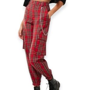 Womens Red Plaid Pants